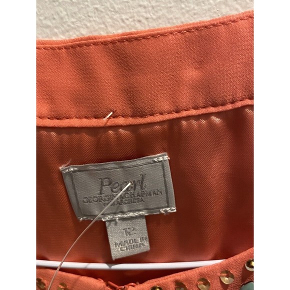 Pearl by Georgina Chapman of Marchesa Peach Gold  Beaded Embellished Dress 12 - Picture 16 of 16